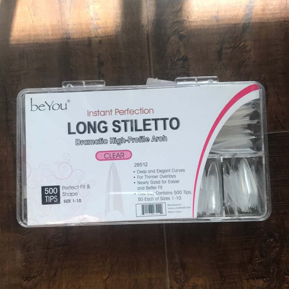 long stiletto transparent nail tips